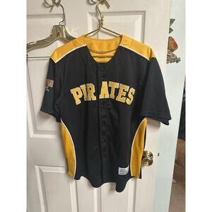 PITTSBURGH PIRATES JERSEY LARGE BASEBALL MLB 00s DYNASTY STITCHED BLACK Gold 42